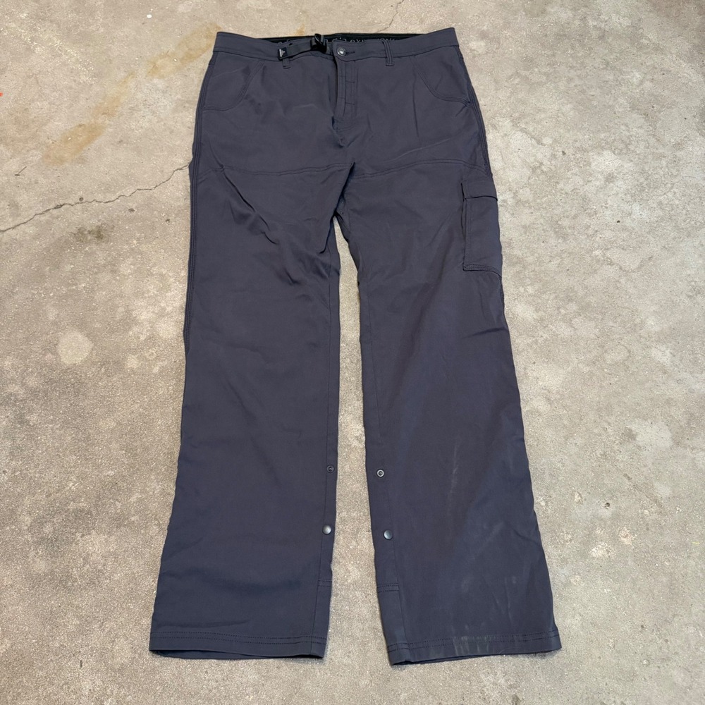 Prana Zion Cargo Pants Mens 36x34 Charcoal Grey Stretch Hiking Outdoor